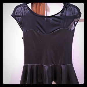 Black Mesh top with zipper down the back
